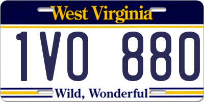 WV license plate 1VO880