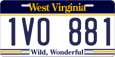 WV license plate 1VO881