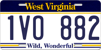 WV license plate 1VO882