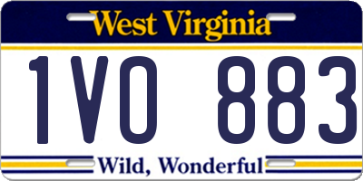 WV license plate 1VO883