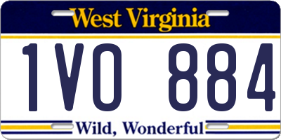WV license plate 1VO884