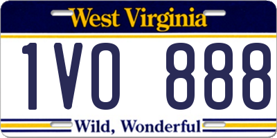 WV license plate 1VO888