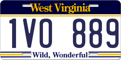 WV license plate 1VO889