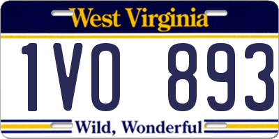 WV license plate 1VO893