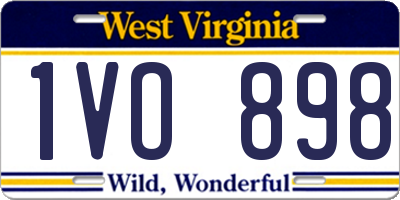 WV license plate 1VO898
