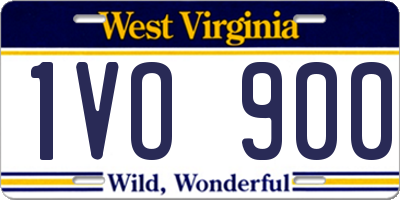 WV license plate 1VO900