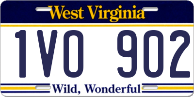 WV license plate 1VO902
