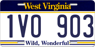 WV license plate 1VO903