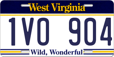 WV license plate 1VO904