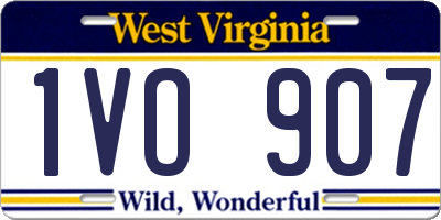 WV license plate 1VO907
