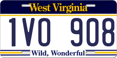 WV license plate 1VO908