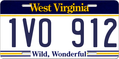WV license plate 1VO912