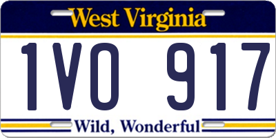 WV license plate 1VO917