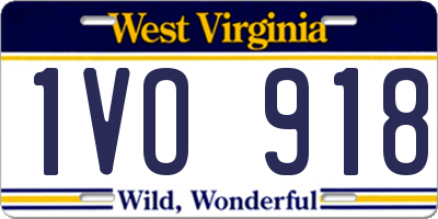 WV license plate 1VO918
