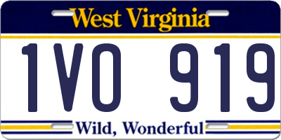 WV license plate 1VO919