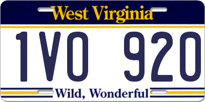 WV license plate 1VO920