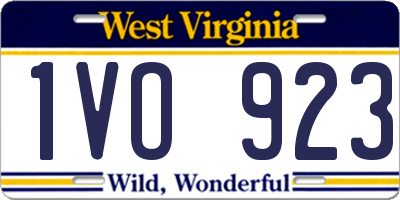 WV license plate 1VO923