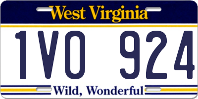WV license plate 1VO924