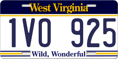 WV license plate 1VO925