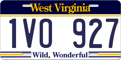 WV license plate 1VO927