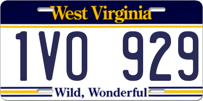 WV license plate 1VO929