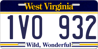 WV license plate 1VO932