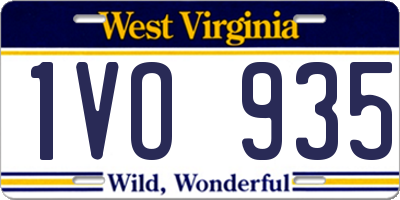 WV license plate 1VO935