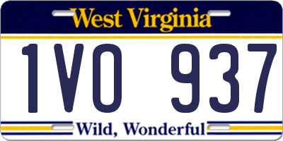 WV license plate 1VO937