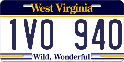 WV license plate 1VO940