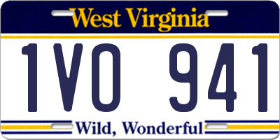 WV license plate 1VO941
