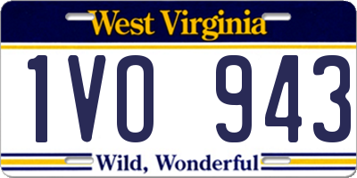 WV license plate 1VO943