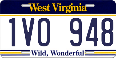 WV license plate 1VO948