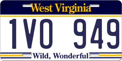 WV license plate 1VO949