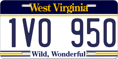 WV license plate 1VO950