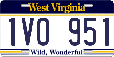 WV license plate 1VO951