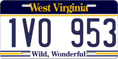 WV license plate 1VO953