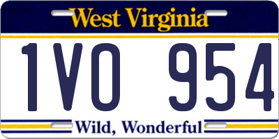 WV license plate 1VO954