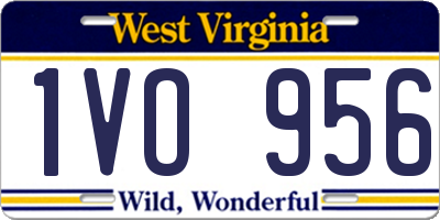 WV license plate 1VO956