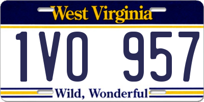 WV license plate 1VO957
