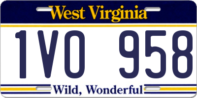 WV license plate 1VO958