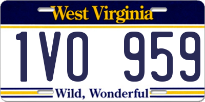 WV license plate 1VO959