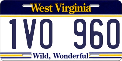 WV license plate 1VO960
