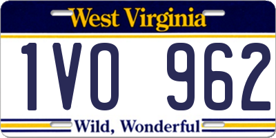 WV license plate 1VO962