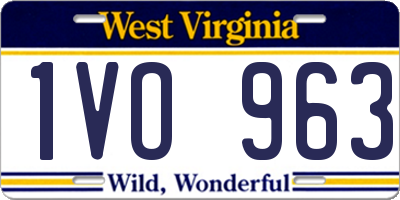 WV license plate 1VO963