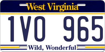 WV license plate 1VO965