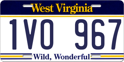 WV license plate 1VO967