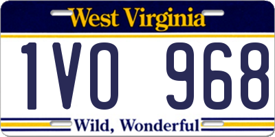 WV license plate 1VO968