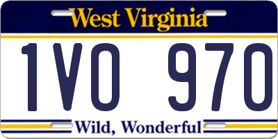 WV license plate 1VO970