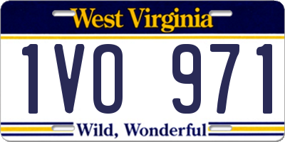 WV license plate 1VO971