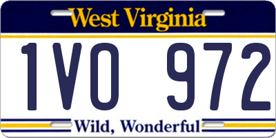 WV license plate 1VO972
